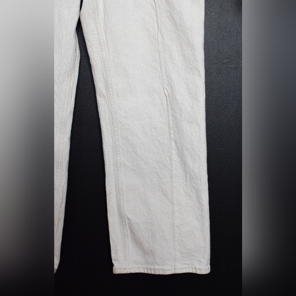 Abercrombie & Fitch The Baggy Mid Rise Jeans Bone White Straight Leg Sz 29 Short - Picture 5 of 10